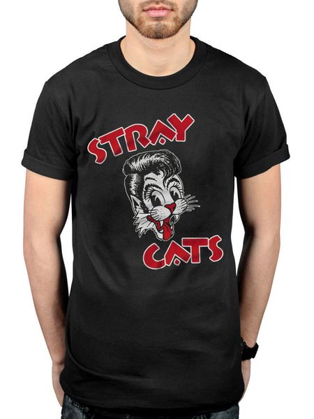 

official stray cats cat logo t-shirt built for speed original cool blast off cotton oversized tee shirt