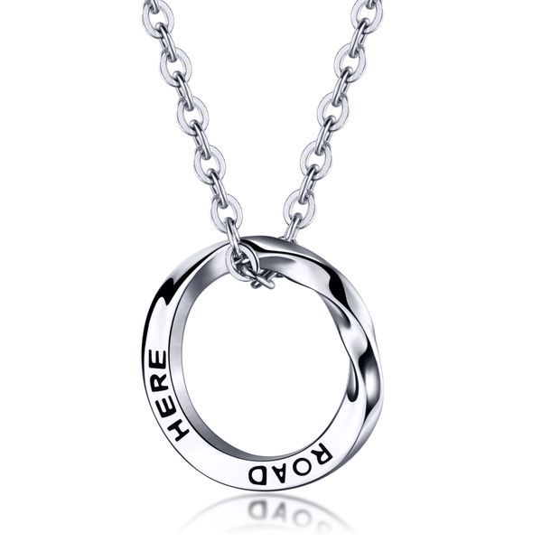 

fashion circle stainless steel pendants necklaces jewelry, Silver