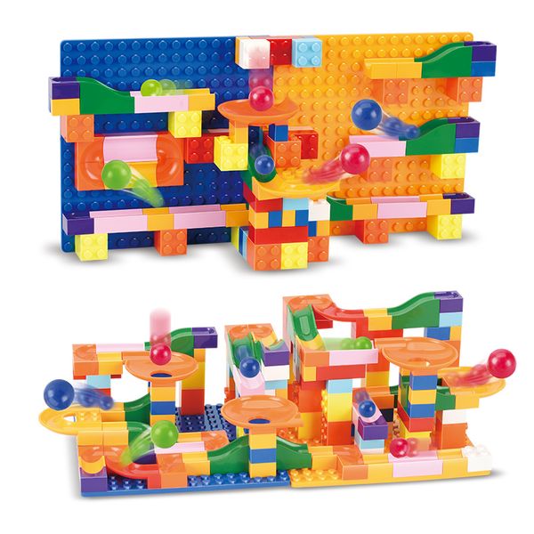 

kid side block toy marble race run brick sets small size block track toy learning educational construction toys set