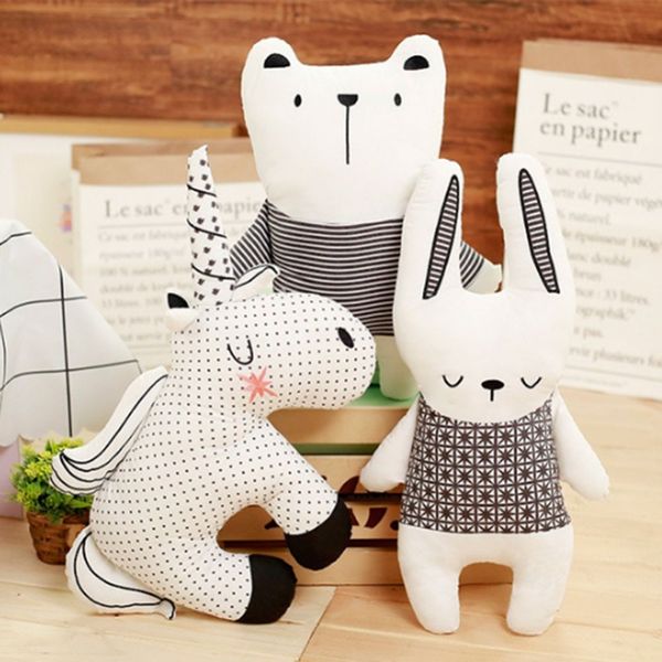 

nordic style rabbit unicorn bear pillow cushion cotton animal plush toys children's toys baby room decoration christmas gift mx200716