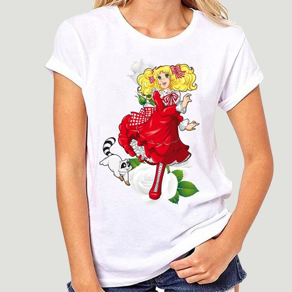 

candy klin t shirt candy raccoon anime manga red rose old blonde girl shoujo-0034d