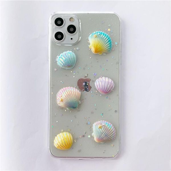 

epoxy gel transparent clear soft tpu seashell mobile phone case cover for iphone 11 pro max 7 8 plus x xr