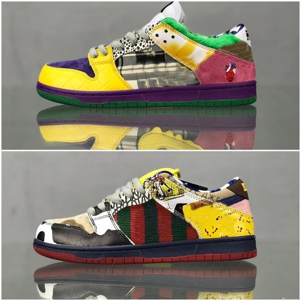 

new arrival what the dunk sb low mens women running shoes lemon wash skateboard sports sneakers size 36-45, Black