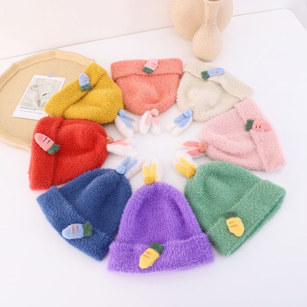 

scarves 2021 children's hat carrot knitted autumn warm woolen, Blue;gray