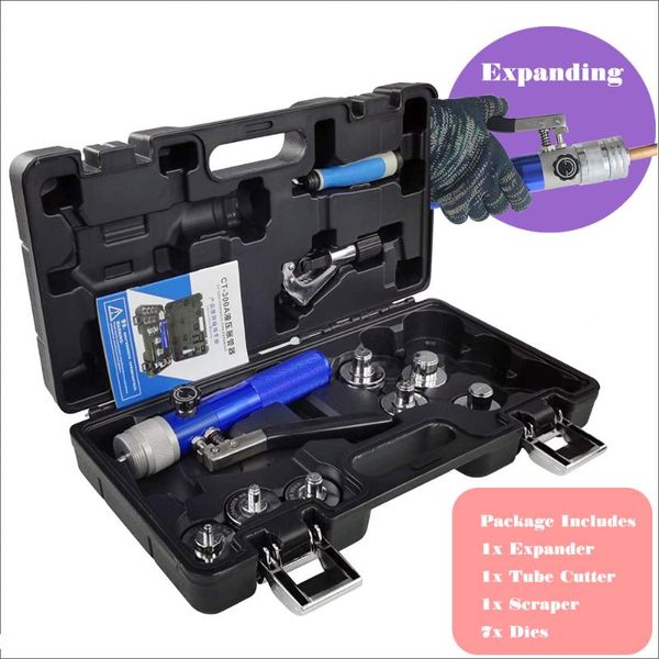 

copper tube expander ig-300a hydraulic tube swaging & expanding tool kit range 1/2" to 11/8" or 10-28mm (7 head kit)
