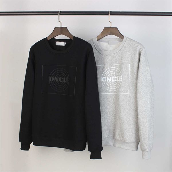 

2020 new european and american men's pullover sweater, solid color cotton printing all-match casual sweater size m-2xl, Black
