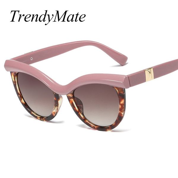 2020 new women cat eye sunglasses black leopard brand designer cateye sun glasses for female trending styles goggles uv400 5453, White;black