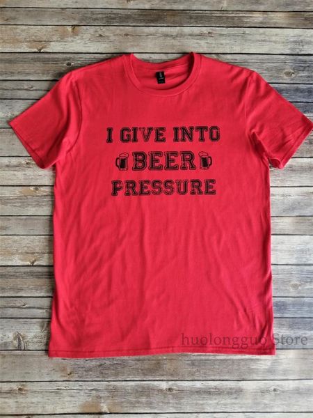 

i give into beer pressure tee men's funny beer shirt women drink beer too tshirt tailgating tee sunday football shirt
