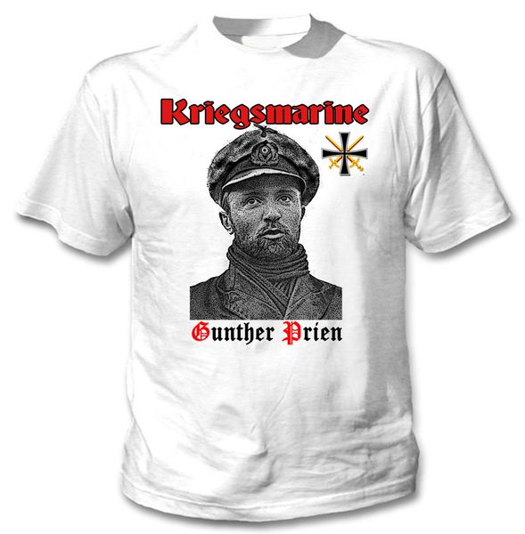 

gunther prien germany kriegsmarine wwii - new white cotton tshirt