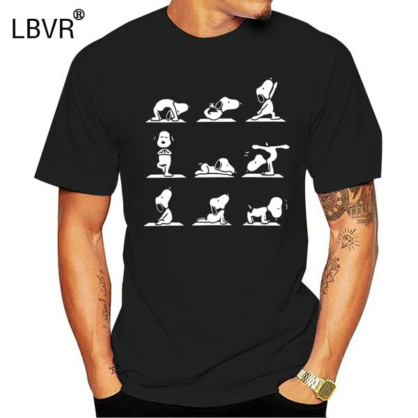 

snoopie tee dog charlie brown funny yoga positions black t shirt men women fashion tshirt ing