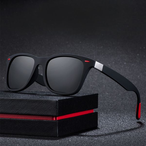 

polarized sunglasses men women classic rivet square frame sun glasse for men driving vintage brand designer goggles uv400 gafas, White;black