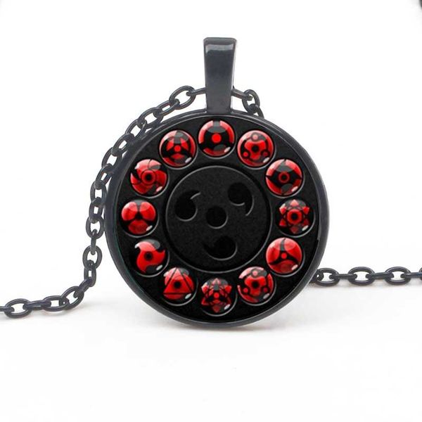 

new fashion necklace naruto shippuden pendant necklace round sharingan eye long retro women's jewelry gifts preferred, Silver