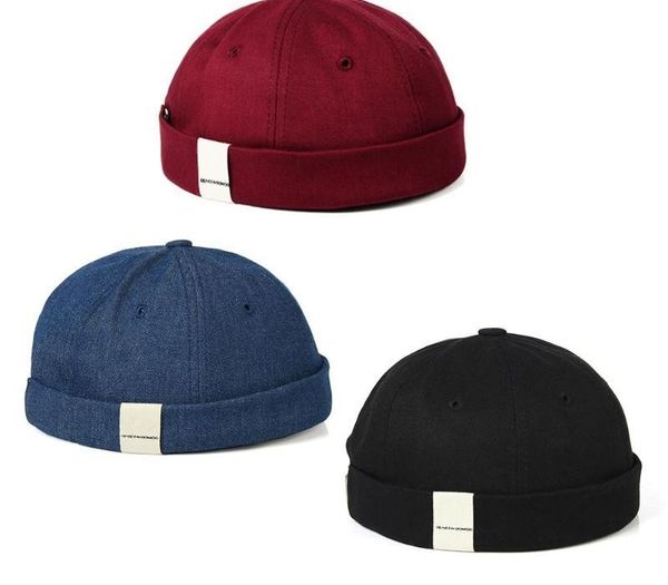 

new arrival men women skullcap hat cap casual docker sailor mechanic brimless cotton sun cap korean style hip hop hat, Blue;gray
