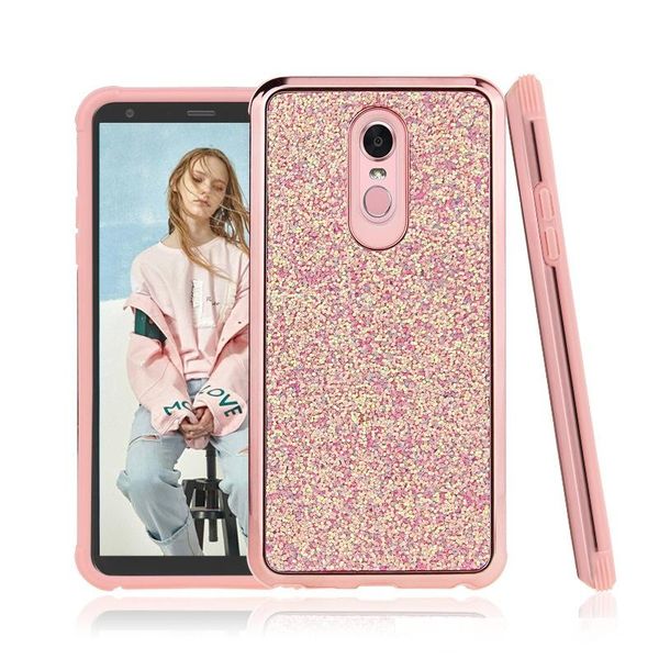 

glitter paillette electroplating tpu pc 2 in 1 hybrid phone case shockproof for iphone xs xr xs max oppbag 100pcs at least