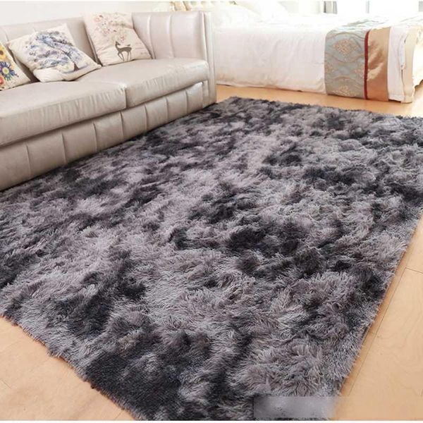 

tie-dye gradient carpet 2020 new fashion bedroom living room mat variegated soft comfortable area plush carpet gray modern rugs