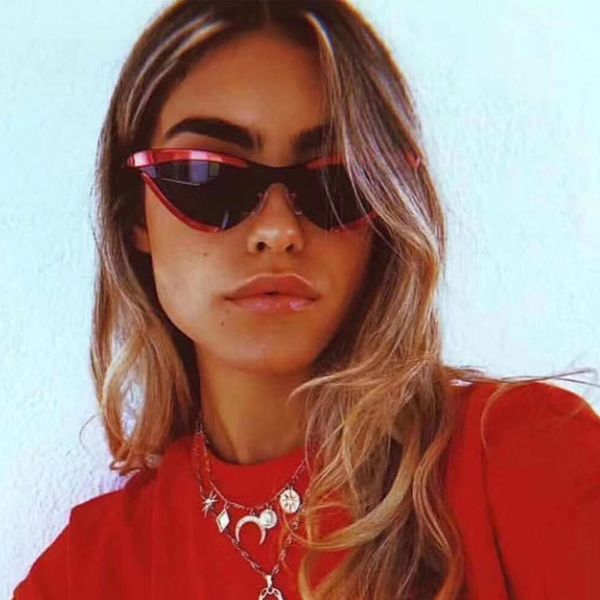 

fashion brand striped lens sunglasses women luxury cat eye sun glasses ladies brand designer shades sun glasses for female, White;black