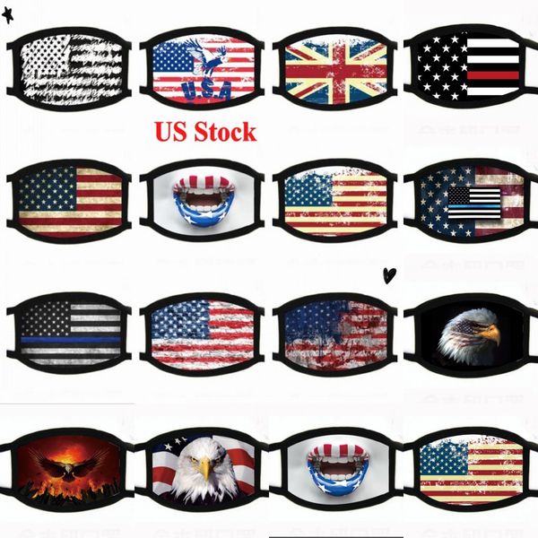 

us stock, designer face masks trump american election supplies dustproof print mask universal american flag mask fy9120