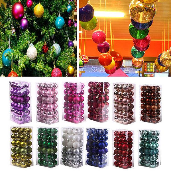 

36 pcs christmas tree balls diameter 1.6in christmas ornaments tree decoration balls hanging ornaments