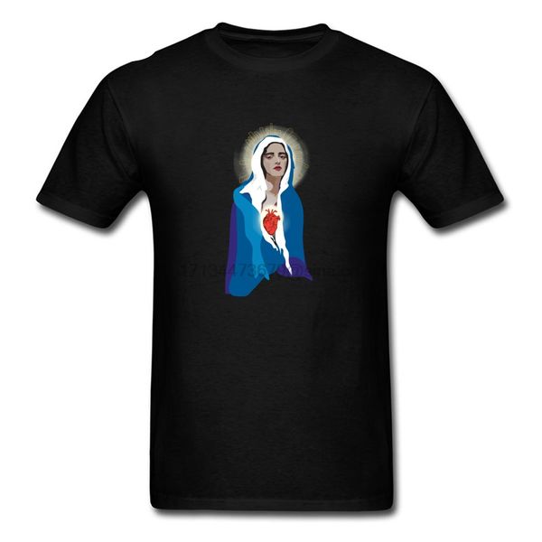 

men short sleeve t-shirts red heart t shirts virgin of guadalupe breathable cotton fabric clothes xxl white