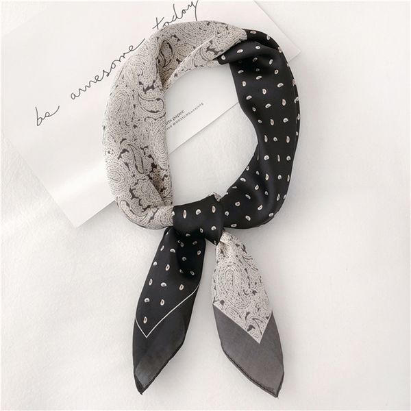 

scarves &dolphin fashion women square scarf 70*70 cashew flowers vintage chiffon silk headband small bandana neckerchief, Blue;gray
