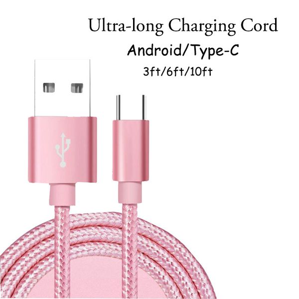 Высококачественный кабель типа C Кабель для синхронизации данных USB 3.1 Type-C Micro Fast Charging Cord for S8 s10 Plus 3 фута