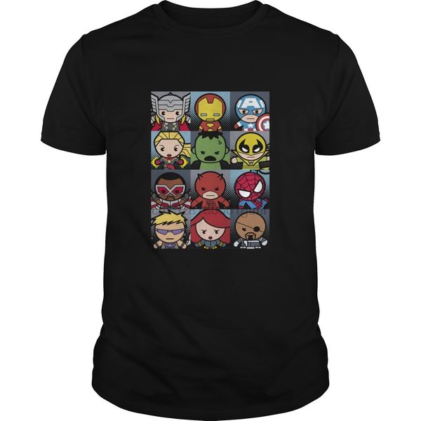 

men short sleeve tshirt kawaii superhero grid cool women t-shirt