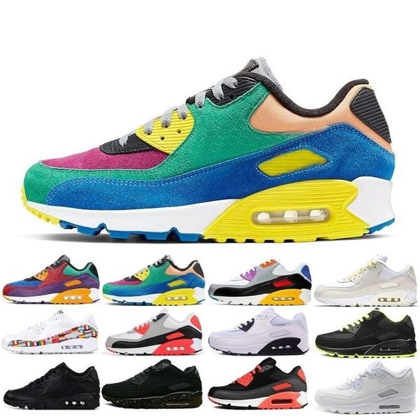 

wholesale fashion men sneakers shoes classic 90 men and women running shoes sports trainer cushion 90 surface breathable sports shoes