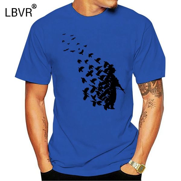 

famous brand design summer new print man cotton fashion banksy soldier peace pigeons urban art fashion swag make my own t shirt
