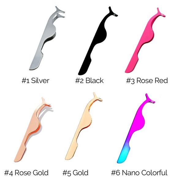 

1pc false eyelashtweezers fake eye lash applicator eyelash extension curler nipper auxiliary clip clamp makeup forceps tools