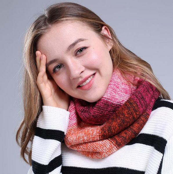 

european and american bib women thickened warm wool pullover scarf, Blue;gray