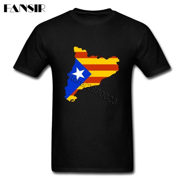 

amazing tshirt men catalonia map with flag men t shirt 100% cotton short sleeve clothes