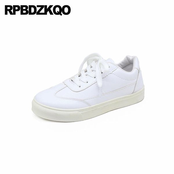 

trainers flats korean ladies designer comfy sneakers white latest size 35 round toe 2020 shoes china women chinese lace up, Black