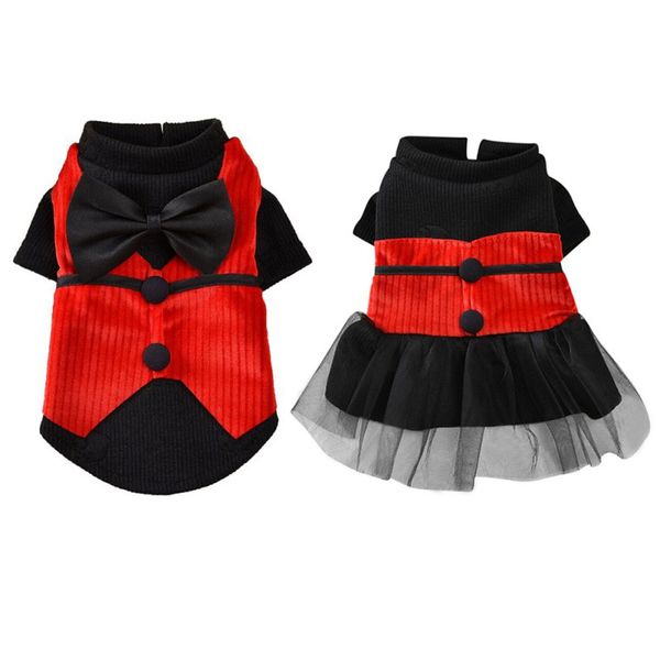 

soft pet clothing autumn and winter fashion suit wedding party costume small and medium dogs warm coat