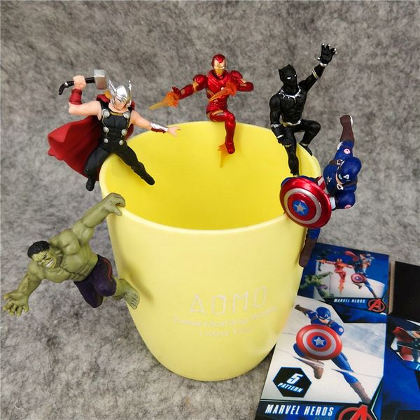 

7cm/2.8inches 5 styles avengers marvel action figures iron man cup rim hanging figures la55
