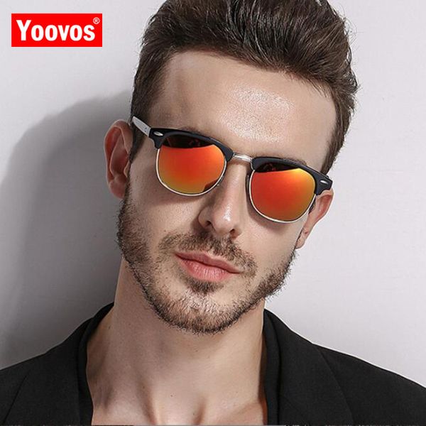 

yoovos 2020 vintage sunglasses men polarized square mirror sun glasses retro uv400 lunette de soleil homme, White;black