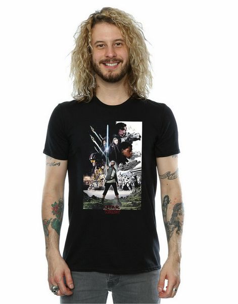 

men's the last jedi character poster t-shirt breathable tee shirt