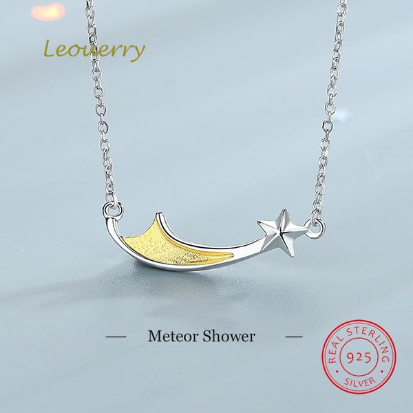 

leouerry 925 sterling silver meteor shower necklace original simple elegant women charms necklaces silver jewelry