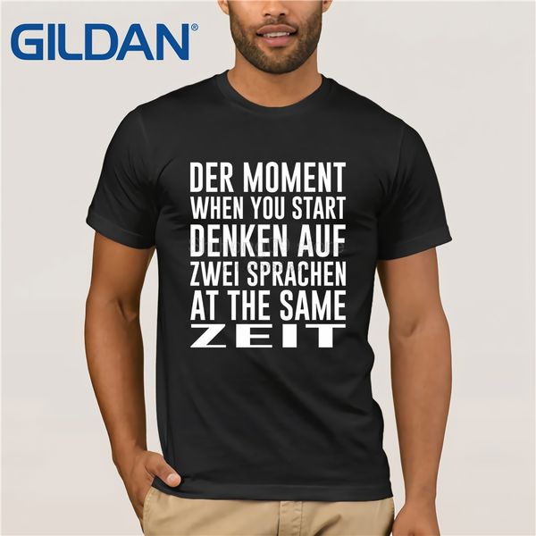 

german language t shirt der moment when you start denken auf fun t shirt menprint casual 100% cotton t shirt popular