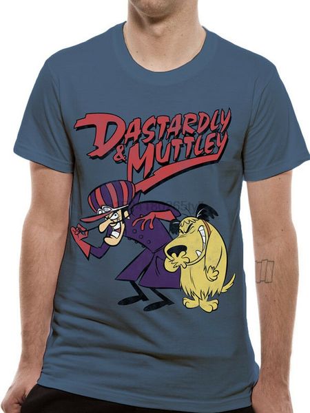 

необычная раса dastardly и muttley официального hanna barbera синих мужские футболки
