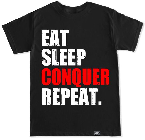 

eat sleep conquer repeat gym workout squats weights running funny yoga t shirt summer o neck tee,casual short sleeve tee