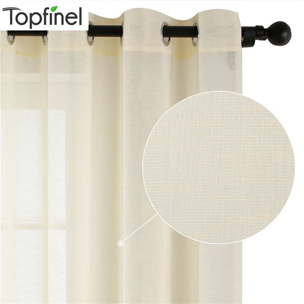 

inel cotton linen tulle curtains for living room sheer curtains for bedroom cafe solid color cortina window beige white