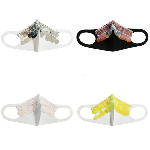 

masks bling bling sequins anti-fog dust-proof personalized fasion cotton protective mask for and sipping#806#783, Black