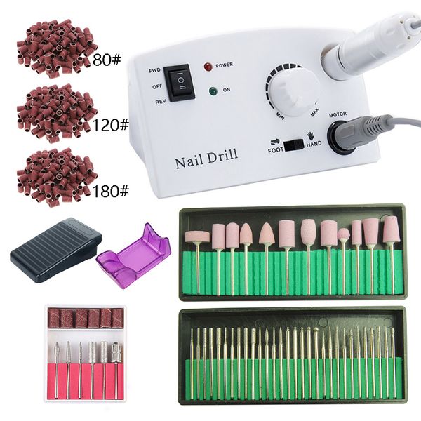 

nail drill & accessories 35000rpm electric machine set manicure pedicure drilll milling cutters strong equipment pedal machince