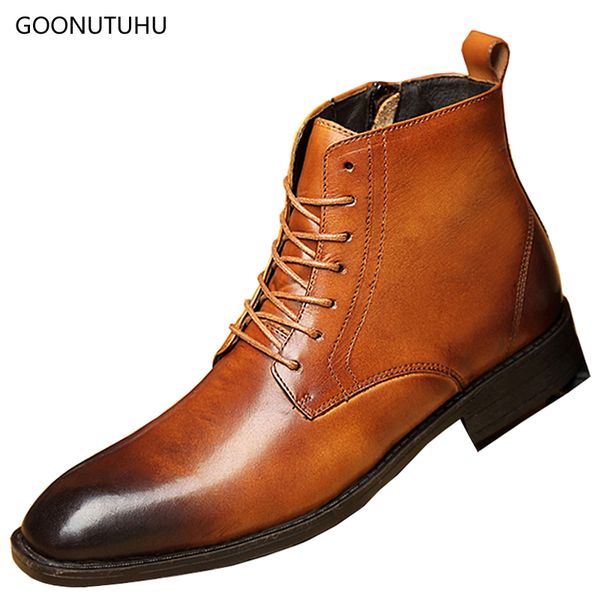 

boots 2021 winter men's army shoes genuine leather casual shoe man ankle boot big size 35-47 tactical for men, Black