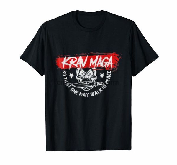 

clothing krav maga fighter skull t shirt one day may walk in peace 5897