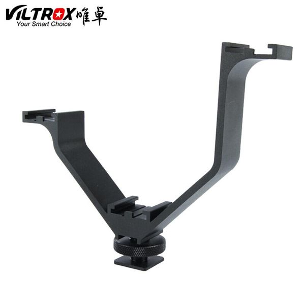

studio accessories viltrox vl-125 125mm dslr triple shoe v mount flash bracket for video lights microphones monitors to cameras