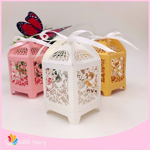 

wholesale- 50pcs birdcage wedding favor box party candy box gift box wedding favors and gifts wedding decoration party supplies
