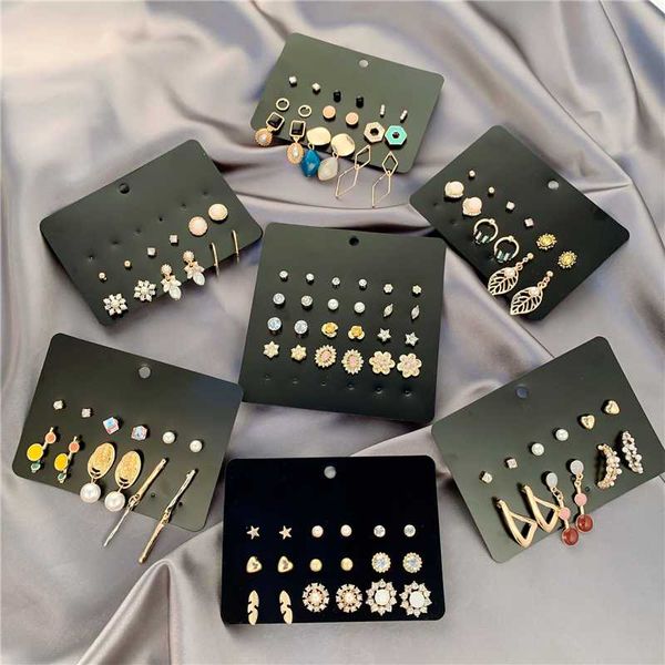 

stud luokey 2021 style women wedding party ear jewelry fashion korean charm earrings mix design cute flower crystal, Golden;silver