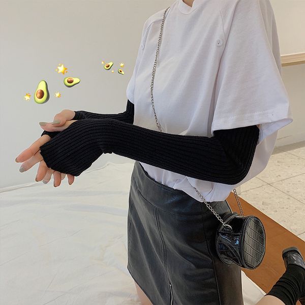 

summer women gloves sunscreen long cotton casual solid fingerless mittens covered scar elastic sleeve ladies driving gloves, Blue;gray