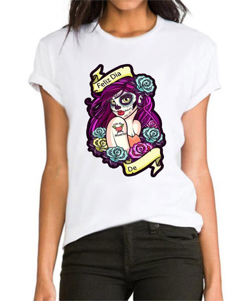 

dead day catrina skull beautiful ladies womens girls t shirt tee men t shirt